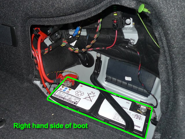 2011 bmw 335i convertible battery location