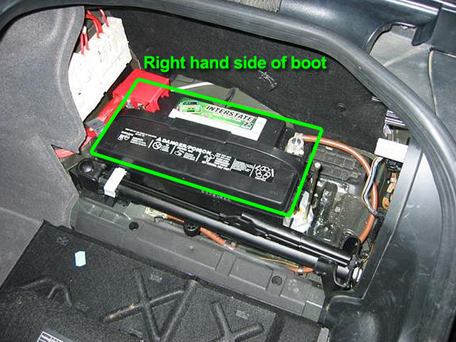 bmw 5 series battery location